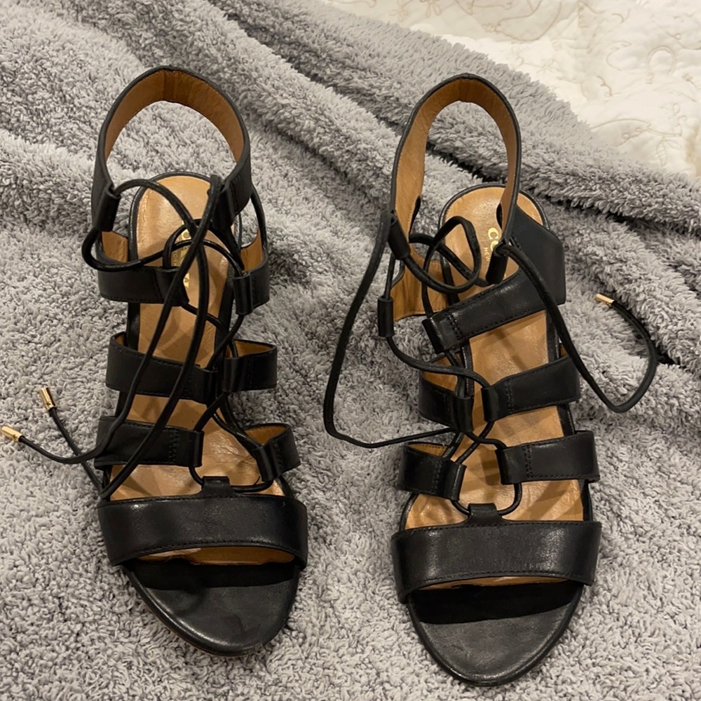coach lace up heels